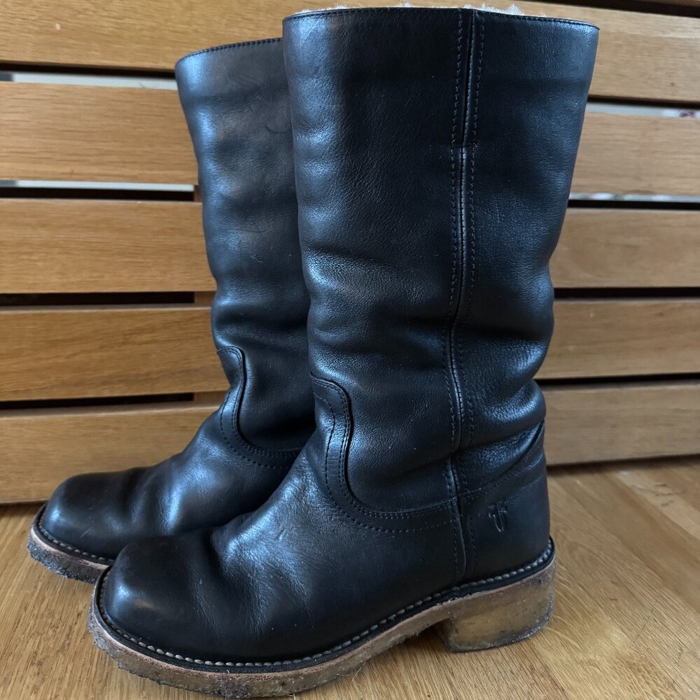 Frye Campus 14L Boots Shearling Lined Gum Sole